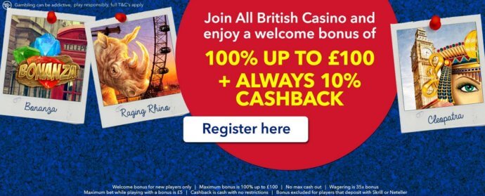 All British Casino Bonus Code offer