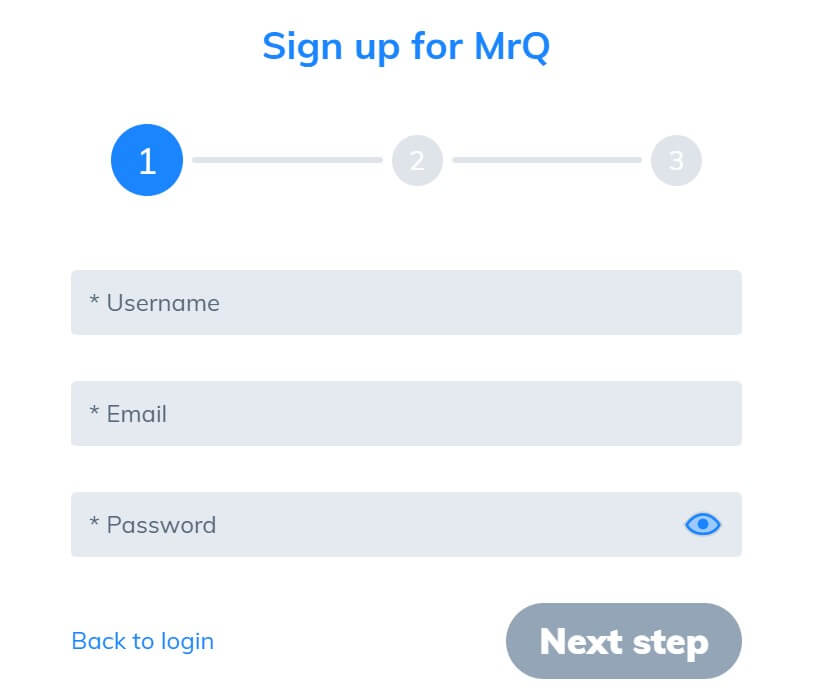MrQ Sign Up Form