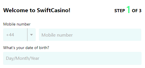 Swift Casino Registration