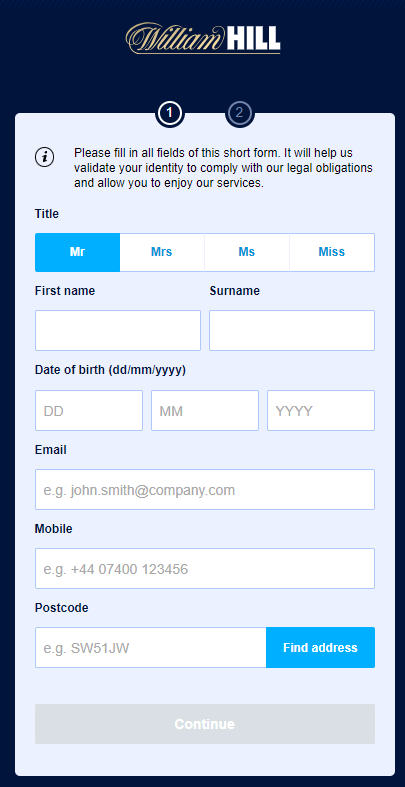 William Hill Sign Up